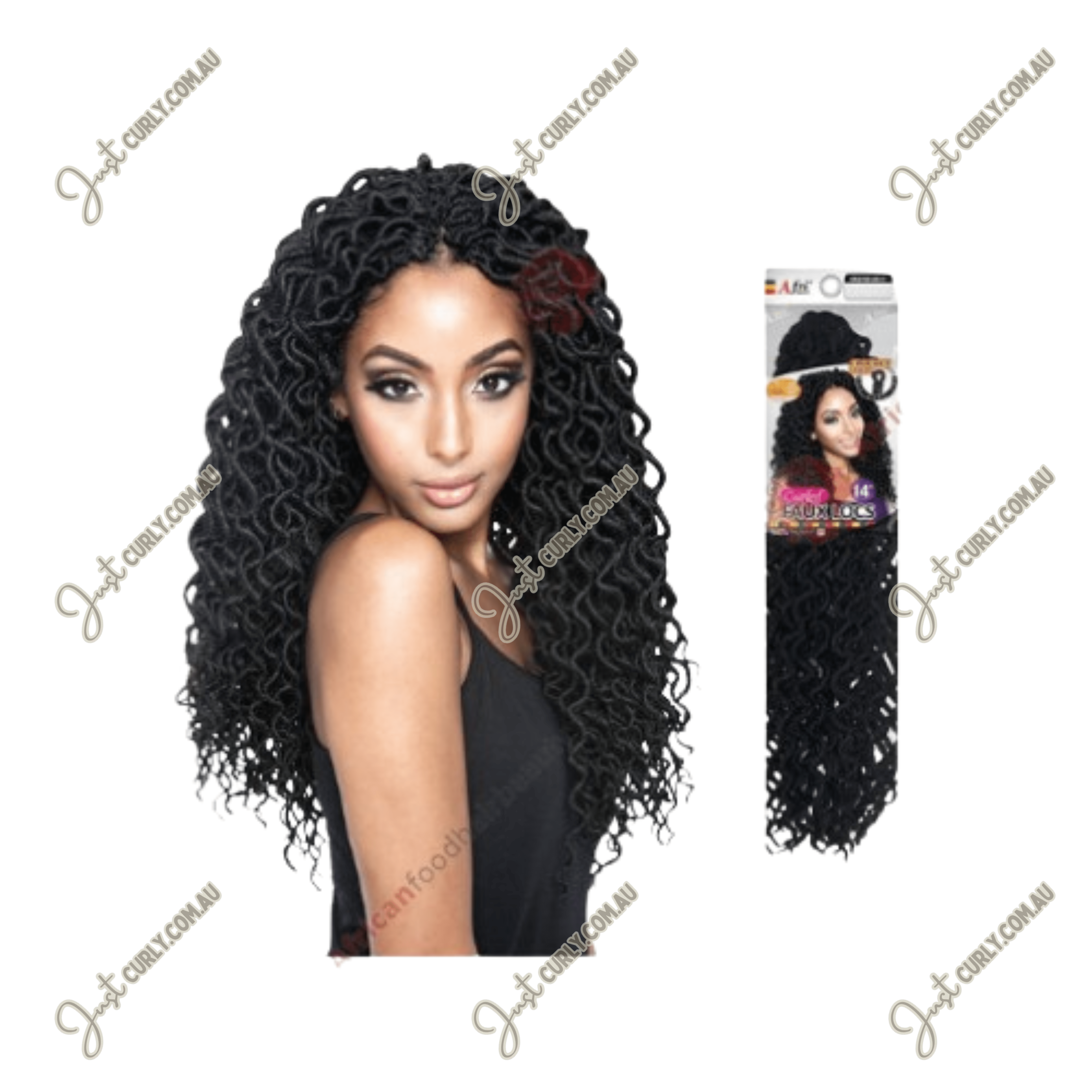 Afri-Naptural curled faux locs 18 inch