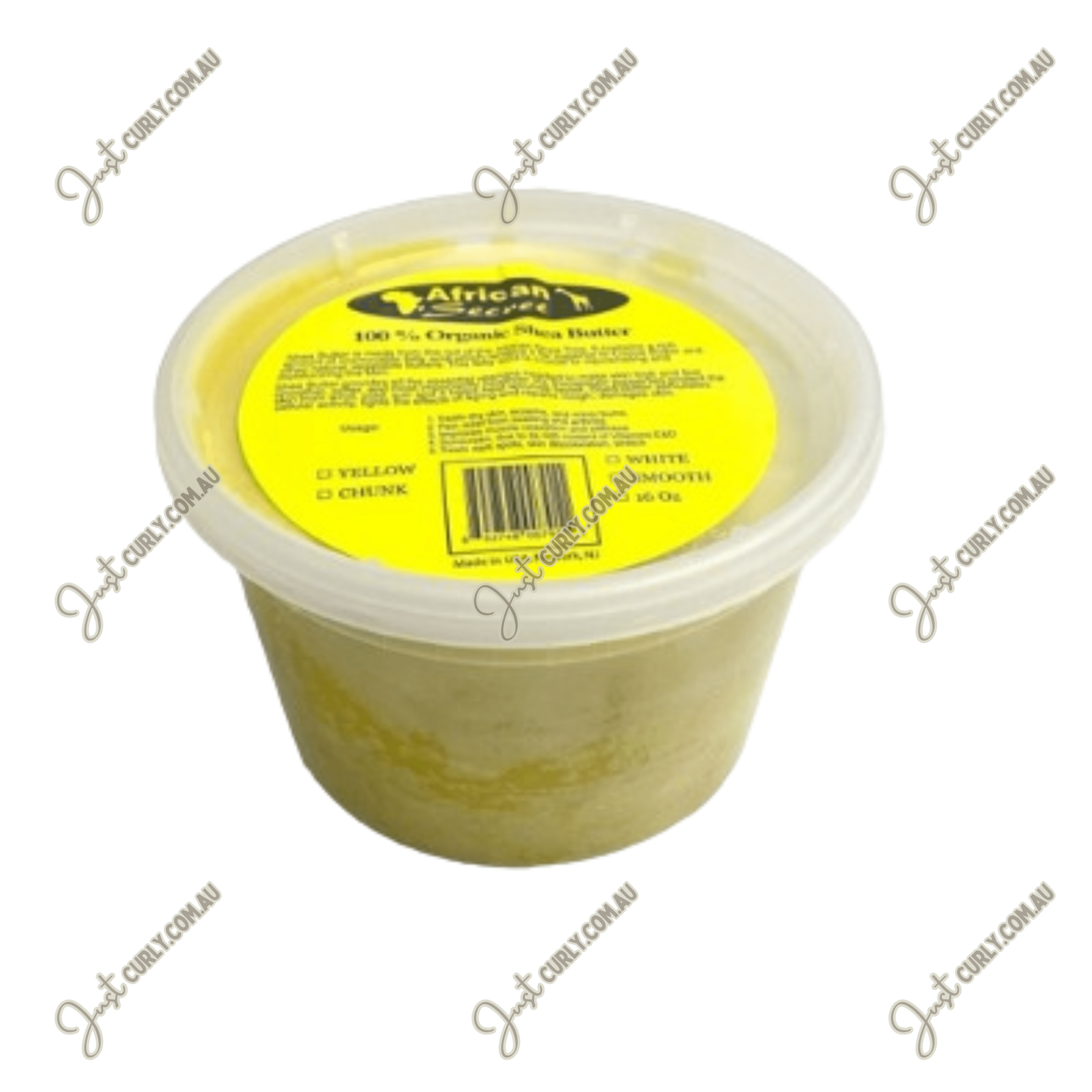 African Secret Organic Yellow Shea Butter 16oz